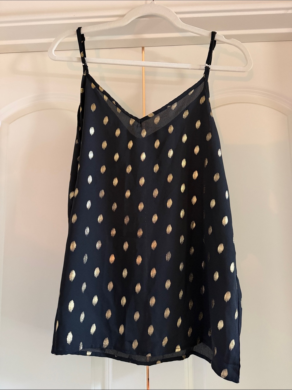 SHEIN Navy Blue Tank Top with Gold Dot Print